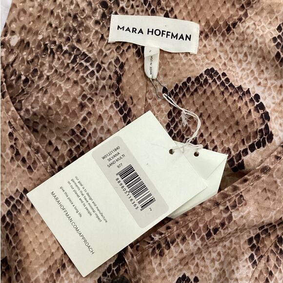 Mara Hoffman Silvana Snake Print Midi Dress In Sand Multi Size 2 Shirtdress - Picture 14 of 16